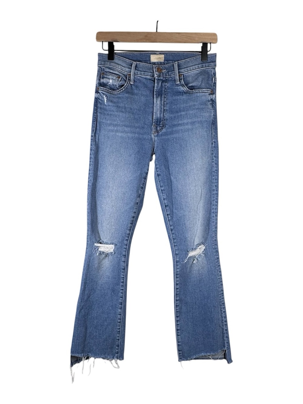 Mother Jeans Size 27 The Insider Crop Step Fray In Thrilling Shots Wash Stretch